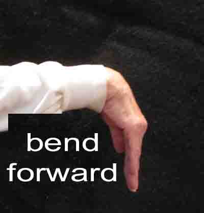 Bend forward - photo shows horizontal arm with hand dropping down from the wrist